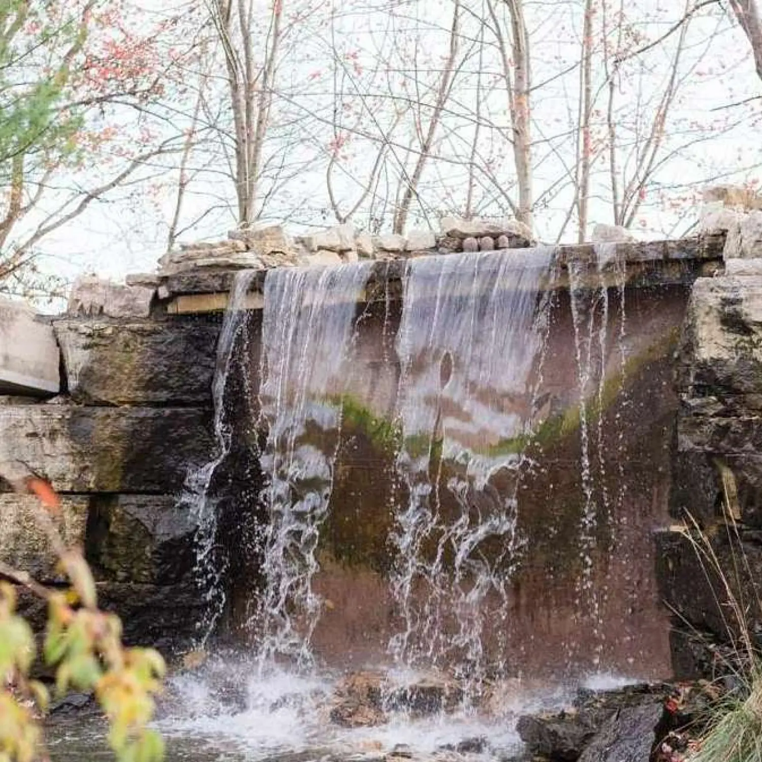 The waterfall on the terrace