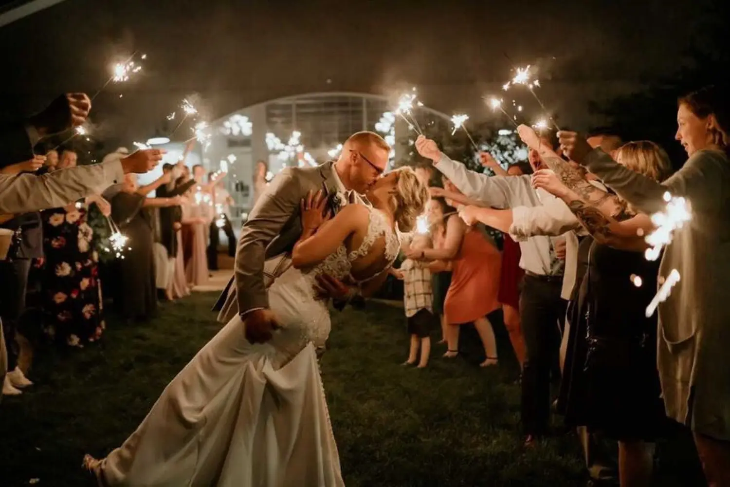 A sparkler send-off