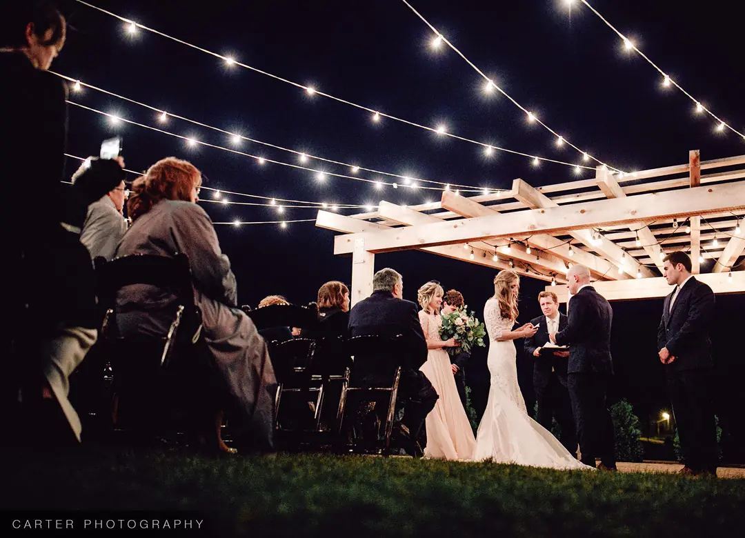 An evening ceremony on the terrace