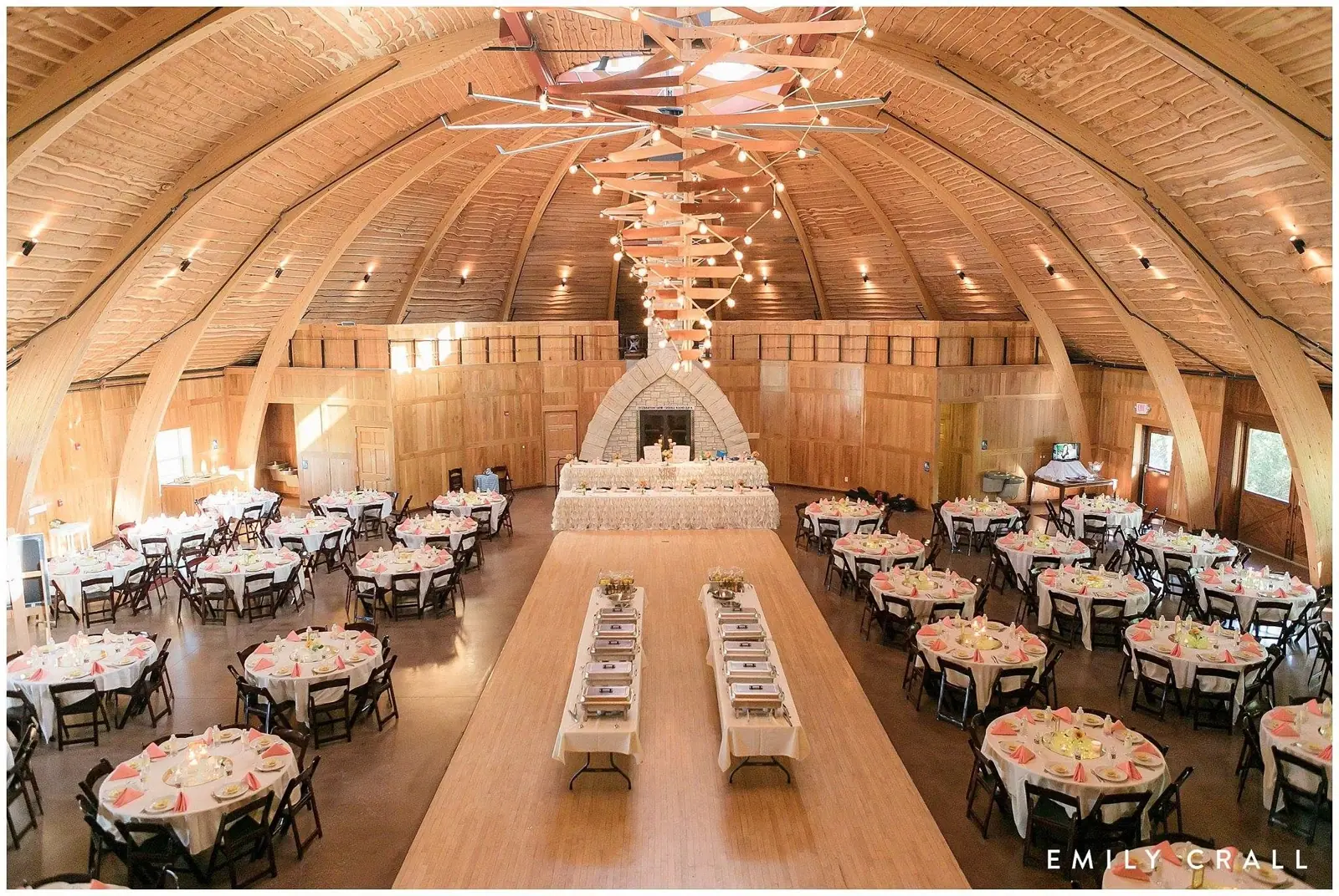 Round tables fanned around the dance floor