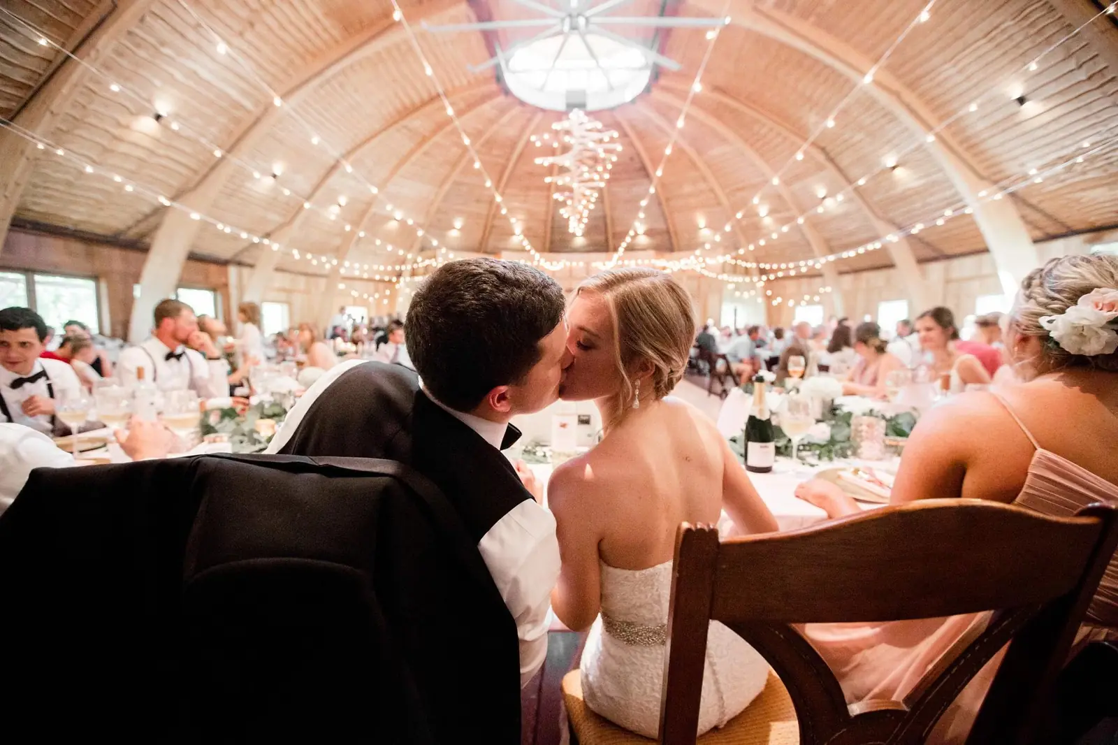 Mid-reception in the round barn