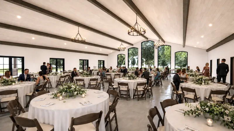 Reception hall — architect’s rendering (opens fall 2027)