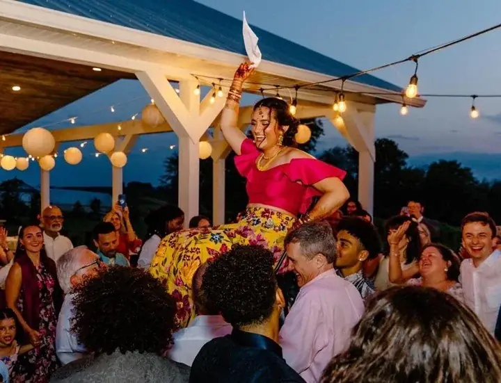 The pavilion dance floor after dark